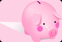 Cute Pink Piggy Bank Stationery, Backgrounds