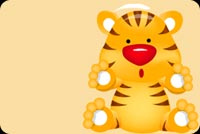 Tiger With Red Nose Stationery, Backgrounds