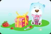 Bear With Colorful Present Stationery, Backgrounds