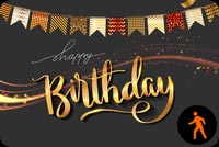 Animated Golden Sparkle Birthday Stationery, Backgrounds