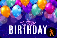 Animated Happy Birthday Balloons & Confetti Stationery, Backgrounds