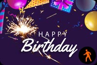Animated Happy Birthday Party With Sparkler Stationery, Backgrounds