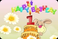 Happy Bunny Celebrating Birthday Stationery, Backgrounds