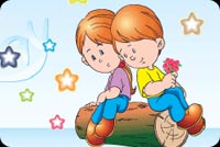 Boy And Girl Sharing A Log Stationery, Backgrounds