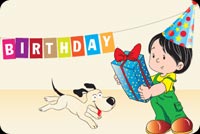 Birthday Boy And His Dog Stationery, Backgrounds