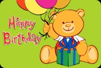 Teddy Bear With Balloons And Gift Stationery, Backgrounds