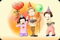 Friends, Smiles And Birthday Balloons Stationery, Backgrounds