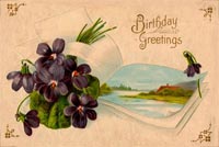 Vintage Birthday Greeting Card Stationery, Backgrounds