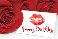 Birthday Flower With A Kiss Stationery, Backgrounds