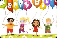 Children Birthday Wishes Stationery, Backgrounds