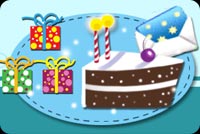 3 Presents And A Cake Slice Stationery, Backgrounds