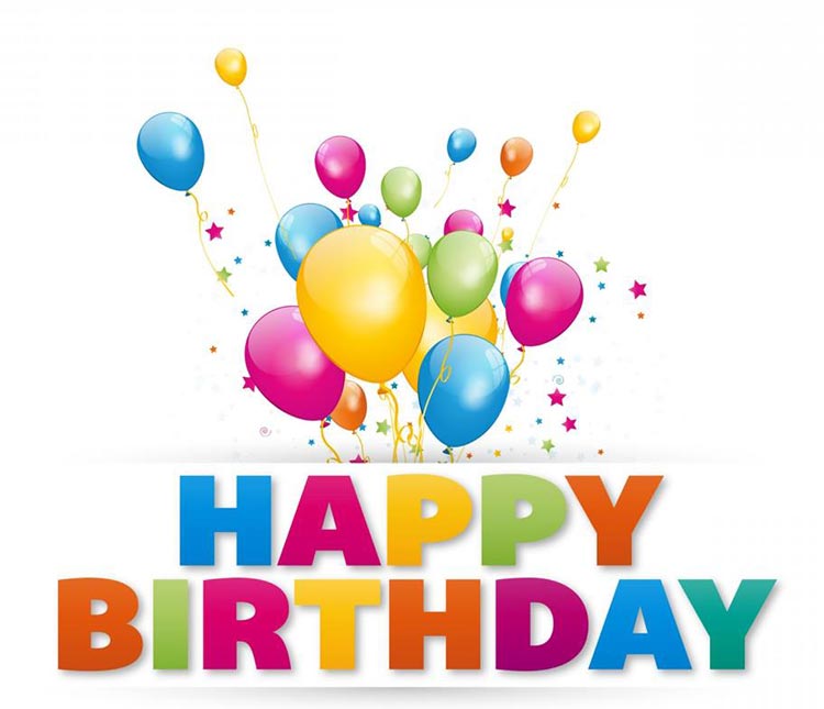 Birthday email stationery (stationary): Colorful Birthday Balloons