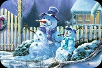 Season's Greetings Family Snowman Stationery, Backgrounds