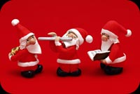 Santa Playing Music Stationery, Backgrounds