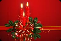 Christmas Bow & Candles  Stationery, Backgrounds
