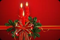 Christmas Bow & Candles  Stationery, Backgrounds