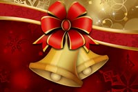 Golden Noel Bells & Flower Bow Stationery, Backgrounds