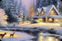 Deer & Christmas House Stationery, Backgrounds