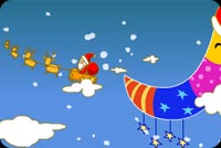 Santa Flew Past The Moon Stationery, Backgrounds