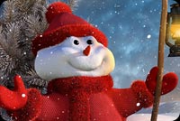 Red Cloth Smiling Snowman Stationery, Backgrounds