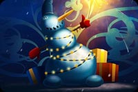 Snowman Merry Christmas & Happy New Year Stationery, Backgrounds