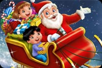 Kids Fly With Santa Claus Stationery, Backgrounds