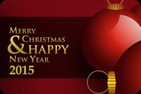 Red Bells Happy New Year 2015 Stationery, Backgrounds