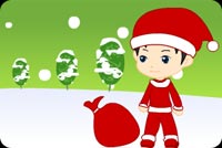 Little Boy In Santa Costume Stationery, Backgrounds