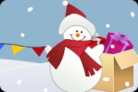 Happy Snowman And Presents 