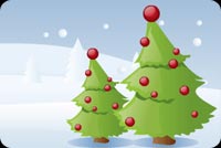 Decorated Christmas Pine Trees Stationery, Backgrounds