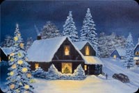 Christmas House Winter Season Stationery, Backgrounds