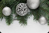 Silver Christmas Ornaments Stationery, Backgrounds