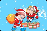 Boy And Girl With Presents Stationery, Backgrounds