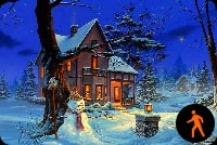 Animated Warm Christmas House Stationery, Backgrounds