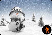 Animated Snowman With Snow Effect Stationery, Backgrounds