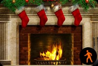 Animated Beautiful Christmas Fireplace Stationery, Backgrounds