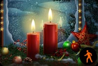 Animated Christmas Ornaments, Stars & Candle Stationery, Backgrounds