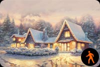 Animated Christmas Lodge Stationery, Backgrounds