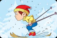 Boy Skiing In The Snow Stationery, Backgrounds