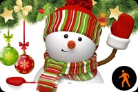 Animated Snowman Waving Stationery, Backgrounds