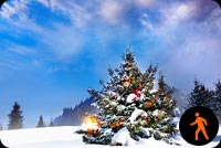 Animated Christmas Tree Snow Day Stationery, Backgrounds