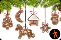 Animated Christmas Cookie Ornaments Stationery, Backgrounds