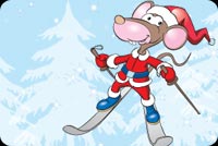 A Mouse Skiing In The Snow Stationery, Backgrounds