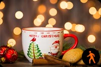 Animated Christmas Cup, Cookies Stationery, Backgrounds