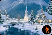 Animated Christmas Village Stationery, Backgrounds