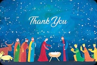 Nativity Christmas Religious Thank You Stationery, Backgrounds