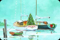Noel - Docked Decorated Boats On Water Stationery, Backgrounds