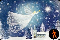 Animated Tidings Of Joy High Above A Country Church Stationery, Backgrounds