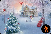 Animated Home For Christmas Stationery, Backgrounds