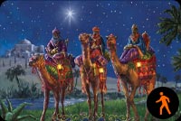 Animated Wisemen At Night Stationery, Backgrounds